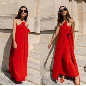 Antonio Melani x Elizabeth Damrich Radzwill Red Crepe Strapless Dress Size 2